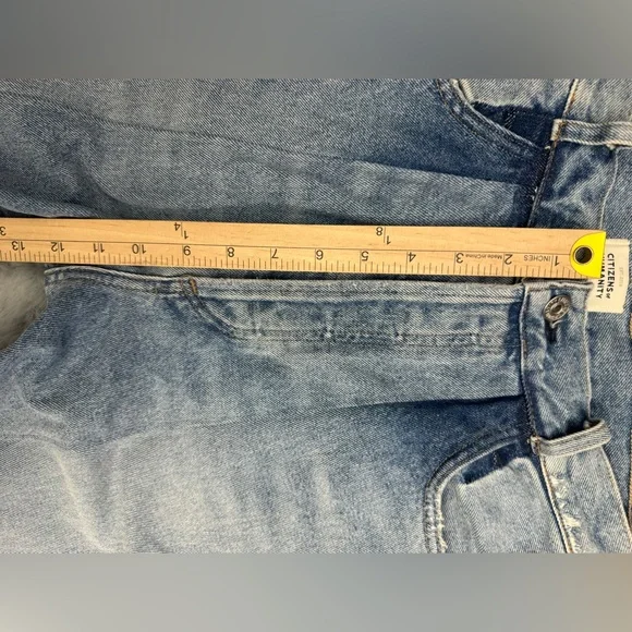 Citizens of Humanity Franca Pleat Front Jeans Spirited Wash High Rise Light Wash - Picture 9 of 14